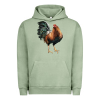 Pigment Oil Green American Game Rooster Urban Hoodie - LillyAllenDesigns