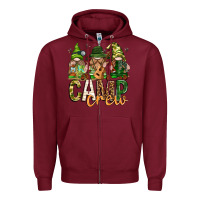 Burgundy camp crew with gnomies Zipper Hoodie - texasbilliewilder
