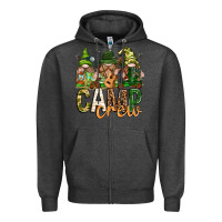 Charcoal Heather camp crew with gnomies Zipper Hoodie - texasbilliewilder