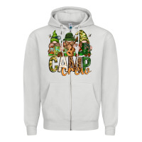 Dove Grey camp crew with gnomies Zipper Hoodie - texasbilliewilder