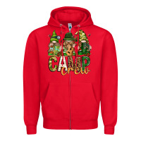 Red camp crew with gnomies Zipper Hoodie - texasbilliewilder