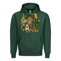 Sports Green camp crew with gnomies Zipper Hoodie - texasbilliewilder