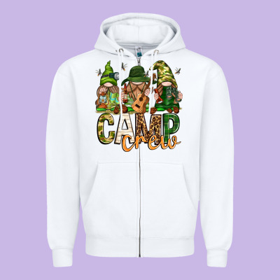 Zipper Hoodie camp crew with gnomies