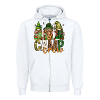 White camp crew with gnomies Zipper Hoodie - texasbilliewilder