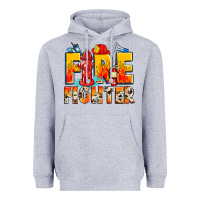 Heather Grey firefighter Heavyweight Hoodie - Zillion Design Studio