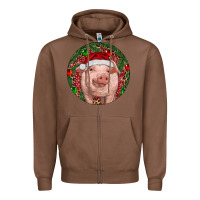 Chestnut Pig Christmas Zipper Hoodie - RanaPortraitStore