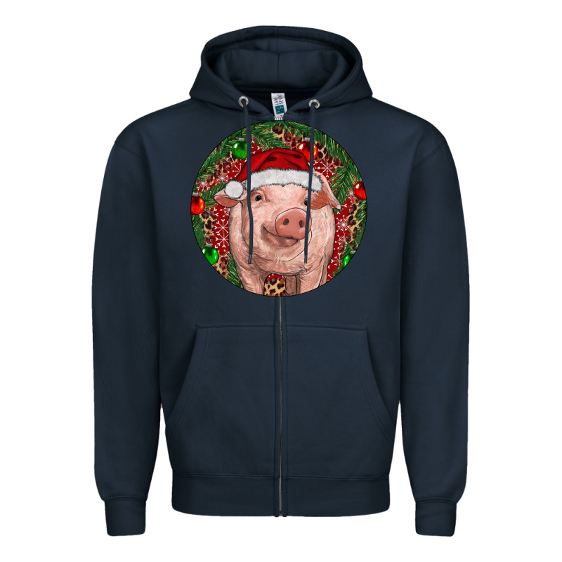 Pig Christmas Zipper Hoodie by RanaPortraitStore | Teevron