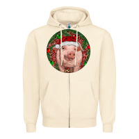 Sandshell Pig Christmas Zipper Hoodie - RanaPortraitStore