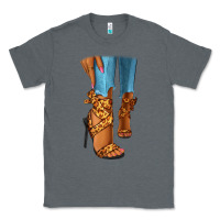Charcoal Heather Leopard heels black fashion girl Classic Tee - RanaPortraitStore