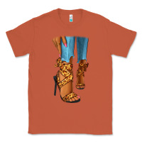 Copper Leopard heels black fashion girl Classic Tee - RanaPortraitStore