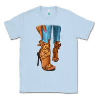 Dusty Blue Leopard heels black fashion girl Classic Tee - RanaPortraitStore
