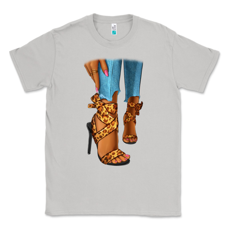 Leopard Heels Black Fashion Girl Classic Tee by RanaPortraitStore | Teevron