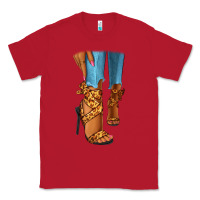 Red Leopard heels black fashion girl Classic Tee - RanaPortraitStore