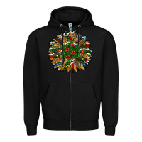 Black Leopard Christmas Sunflower Zipper Hoodie - RanaPortraitStore