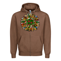 Chestnut Leopard Christmas Sunflower Zipper Hoodie - RanaPortraitStore