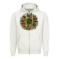 Oatmeal Heather Leopard Christmas Sunflower Zipper Hoodie - RanaPortraitStore
