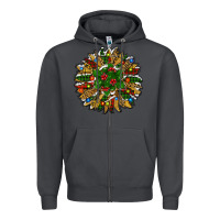 Smoke Leopard Christmas Sunflower Zipper Hoodie - RanaPortraitStore