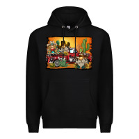 Black western truck cowboy gnome background Premium Hoodie - BarkalooDesign