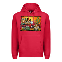 Cardinal western truck cowboy gnome background Premium Hoodie - BarkalooDesign