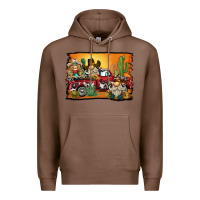 Chestnut western truck cowboy gnome background Premium Hoodie - BarkalooDesign
