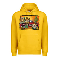 Lemon western truck cowboy gnome background Premium Hoodie - BarkalooDesign