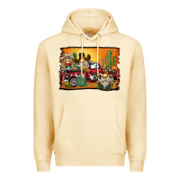 Pina Colada western truck cowboy gnome background Premium Hoodie - BarkalooDesign