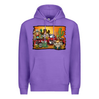 Purple western truck cowboy gnome background Premium Hoodie - BarkalooDesign