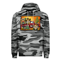 Slate Camo western truck cowboy gnome background Premium Hoodie - BarkalooDesign