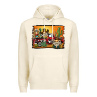 Tofu western truck cowboy gnome background Premium Hoodie - BarkalooDesign