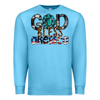 Ocean Blue god bless america Premium Sweatshirt - SublimationCraftShop