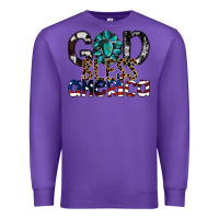 Purple god bless america Premium Sweatshirt - SublimationCraftShop