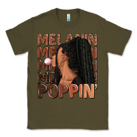 Army Green Melanin poppin' afro woman Classic Tee - RanaPortraitStore
