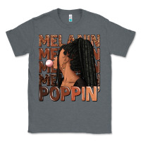 Charcoal Heather Melanin poppin' afro woman Classic Tee - RanaPortraitStore