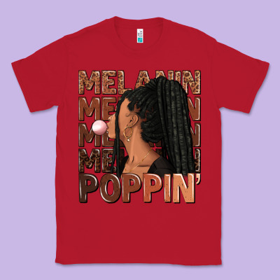 Melanin Poppin' Afro Woman Classic Tee Designed By Ranaportraitstore