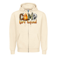 Sandshell camp fire legend with fire Zipper Hoodie - texasbilliewilder