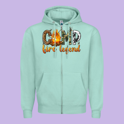 Zipper Hoodie camp fire legend with fire