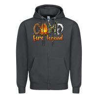 Smoke camp fire legend with fire Zipper Hoodie - texasbilliewilder