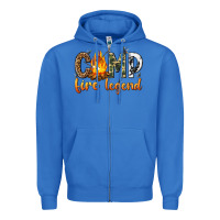 True Royal camp fire legend with fire Zipper Hoodie - texasbilliewilder