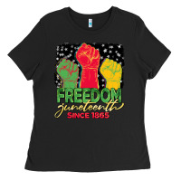 Black freedom juneteenth since 1865 Ladies Tee - BarkalooDesign