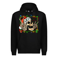 Black Christmas happy skeleton Premium Hoodie - Jasminsmagicworld