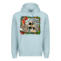 Blue Mist Christmas happy skeleton Premium Hoodie - Jasminsmagicworld
