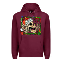 Burgundy Christmas happy skeleton Premium Hoodie - Jasminsmagicworld