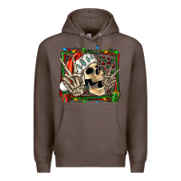 Coffee Christmas happy skeleton Premium Hoodie - Jasminsmagicworld
