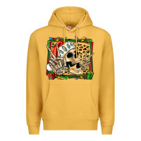 Mustard Christmas happy skeleton Premium Hoodie - Jasminsmagicworld
