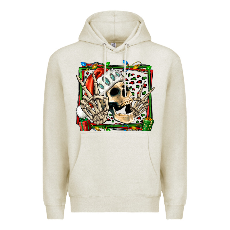 Christmas Happy Skeleton Premium Hoodie by Jasminsmagicworld | Teevron