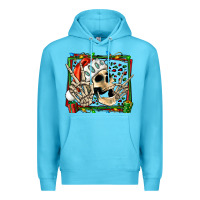 Ocean Blue Christmas happy skeleton Premium Hoodie - Jasminsmagicworld