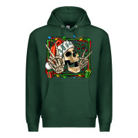Sports Green Christmas happy skeleton Premium Hoodie - Jasminsmagicworld