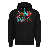 Black camp life Zipper Hoodie - texasbilliewilder