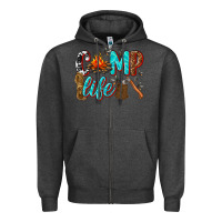 Charcoal Heather camp life Zipper Hoodie - texasbilliewilder