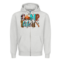 Dove Grey camp life Zipper Hoodie - texasbilliewilder